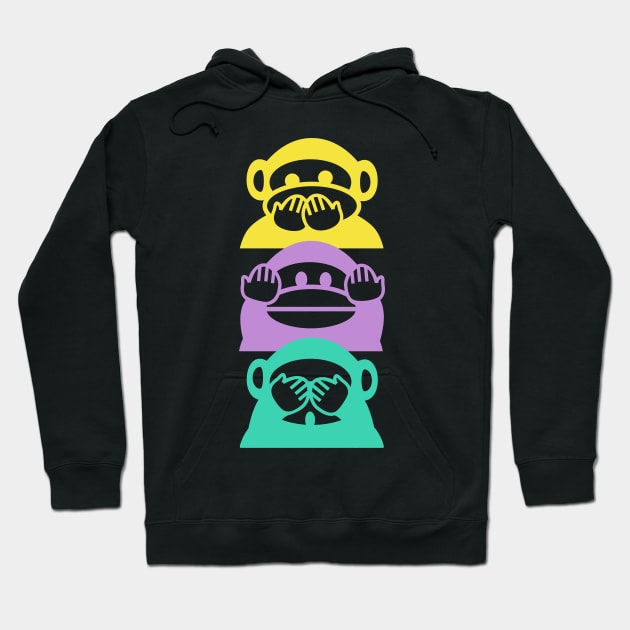 Three monkeys Hoodie by spontania